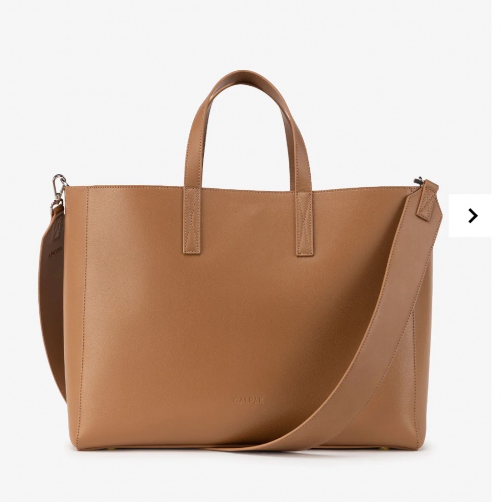 Calpak Haven laptop tote bag in toffee